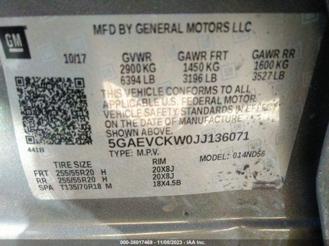 5GAEVCKW0JJ136071 Buick Enclave Avenir