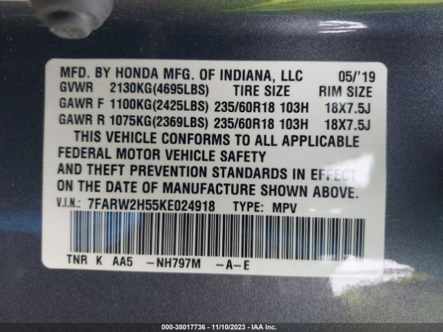 7FARW2H55KE024918 Honda CR-V EX