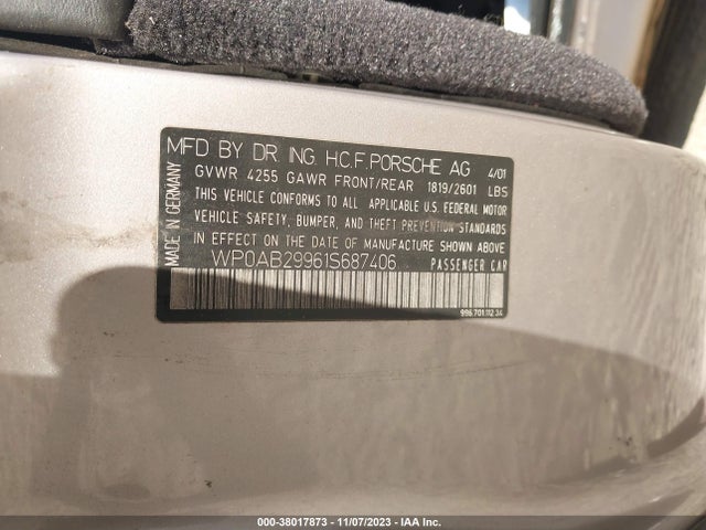 2001 PORSCHE 911 CARRERA WP0AB29961S687406 Photo 8