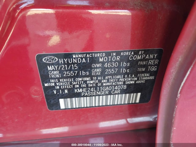 Hyundai Sonata Hybrid Se 2016 KMHE24L11GA014078 Image 9