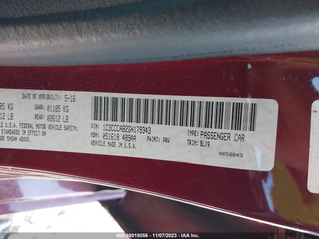 Chrysler 200 Limited Platinum 2016 1C3CCCAB2GN179343 Image 9