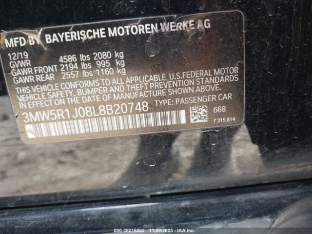 3MW5R1J08L8B20748 BMW 3 Series 330i