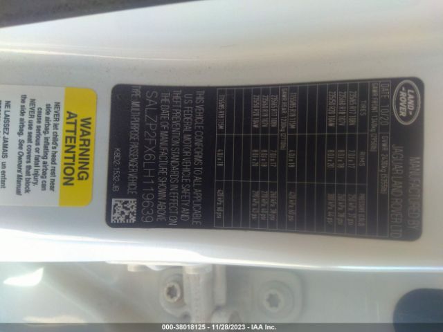 SALZP2FX6LH119639 Land Rover Range Rover Evoque Se