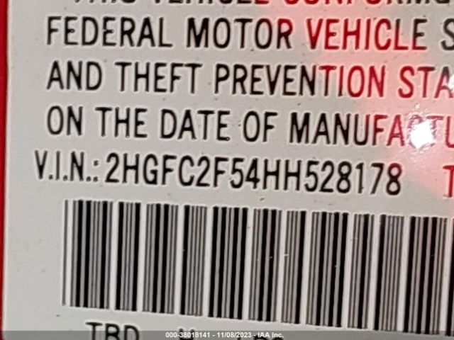 2HGFC2F54HH528178 Honda Civic Sedan Lx