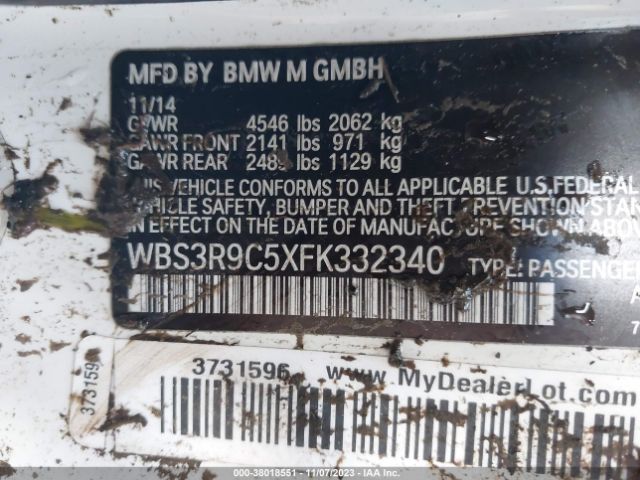 WBS3R9C5XFK332340 BMW M4