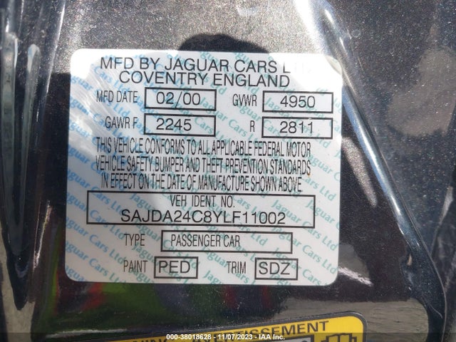 2000 JAGUAR XJ8 SAJDA24C8YLF11002 Photo 8