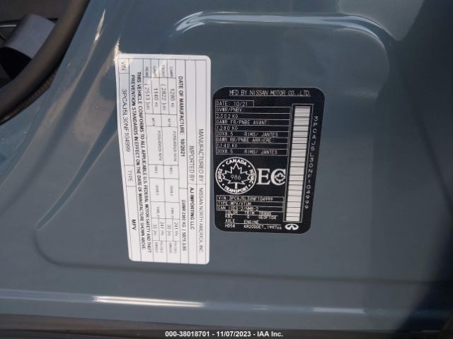 3PCAJ5L30NF104999 Infiniti Qx55 Sensory Awd