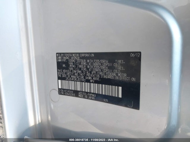 2012 SCION XB VIN: JTLZE4FE8CJ021992