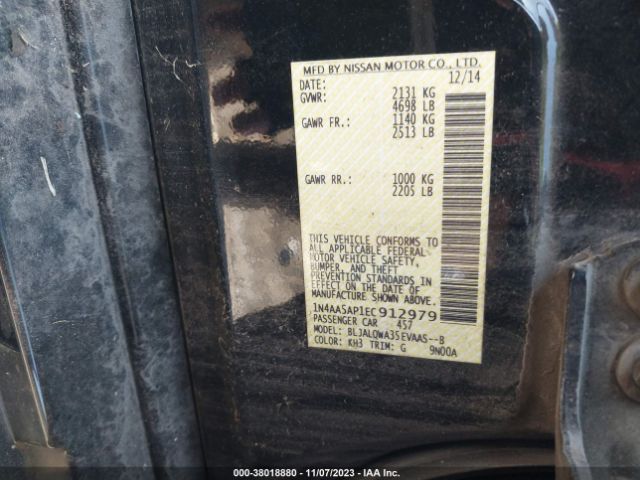 1N4AA5AP1EC912979 Nissan Maxima 3.5 S