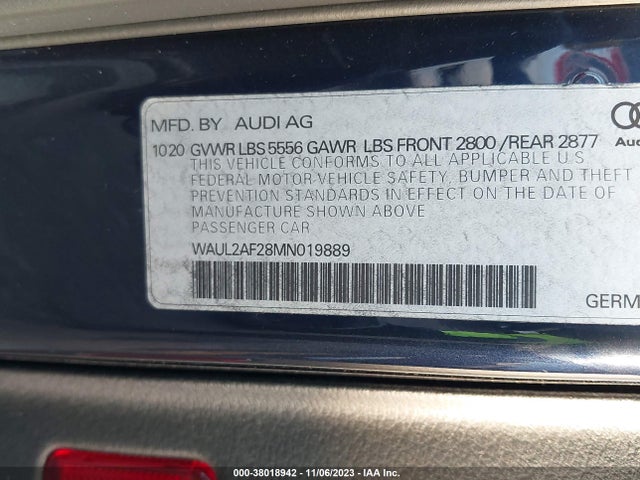 WAUL2AF28MN019889 Audi A6 Sedan Premium Plus 55 Tfsi