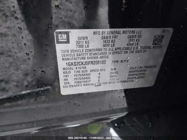 GMC YUKON DENALI 2015 1GKS2CKJ5FR208183 Image 9