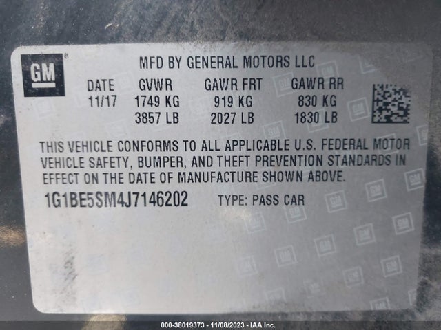 Chevrolet Cruze Lt Auto 2018 1G1BE5SM4J7146202 Image 9