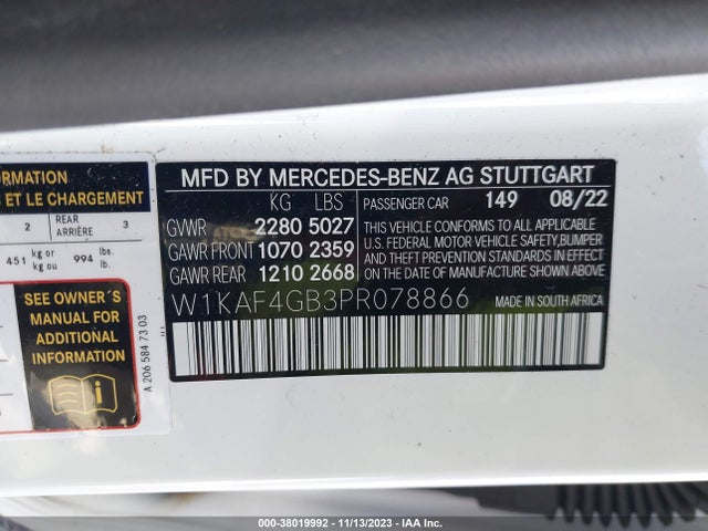 Mercedes-Benz C 300 2023 W1KAF4GB3PR078866 Image 9