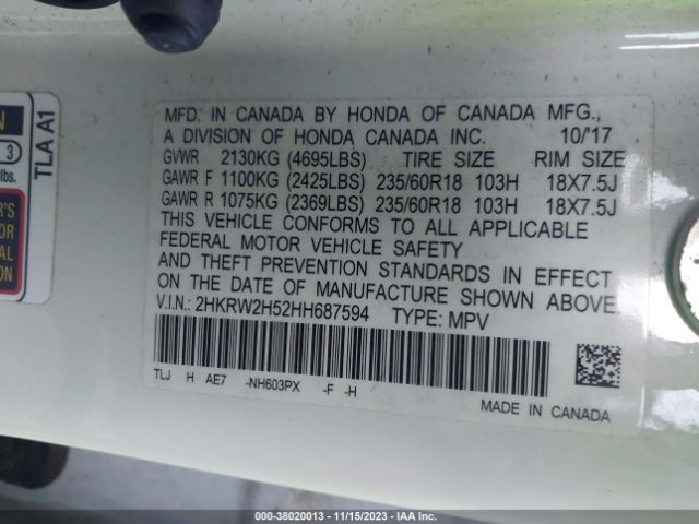 2HKRW2H52HH687594 Honda CR-V EX