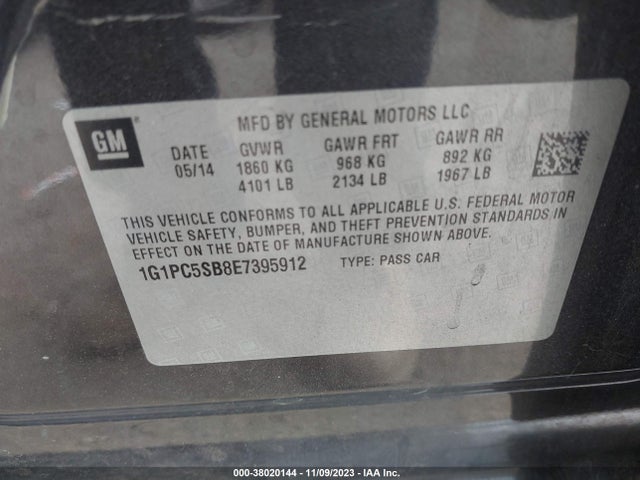Chevrolet Cruze 1lt Auto 2014 1G1PC5SB8E7395912 Image 9