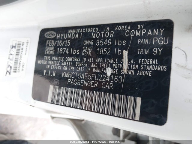Hyundai ACCENT GS 2015 KMHCT5AE5FU224163 Image 9