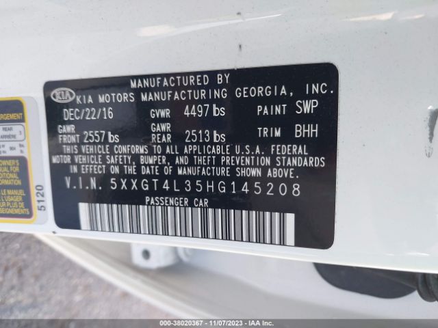 5XXGT4L35HG145208 KIA Optima Lx