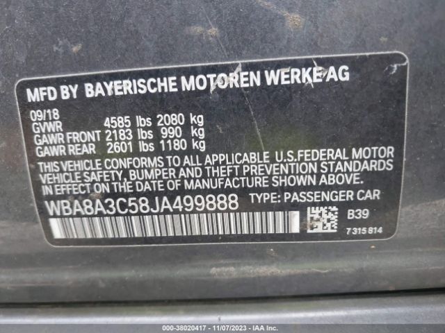 WBA8A3C58JA499888 BMW 320i Xdrive