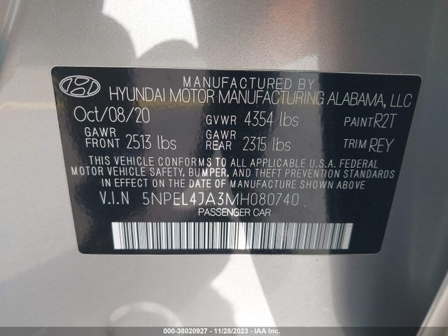 Hyundai SONATA SEL 2021 5NPEL4JA3MH080740 Image 9
