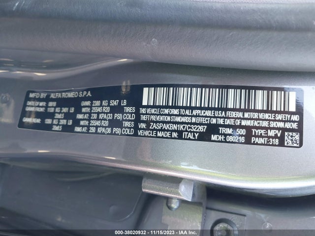 ZASPAKBN1K7C32267 Alfa Romeo Stelvio Ti Lusso Awd