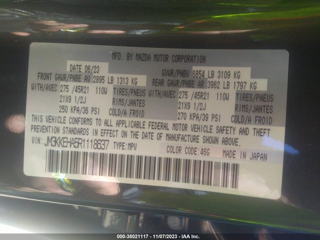 2024 MAZDA CX-90 PHEV PREMIUM PLUS VIN: JM3KKEHA5R1118637