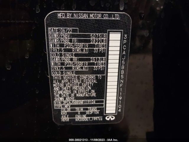 2022 INFINITI QX50 3PCAJ5BB5NF119104 Photo 8