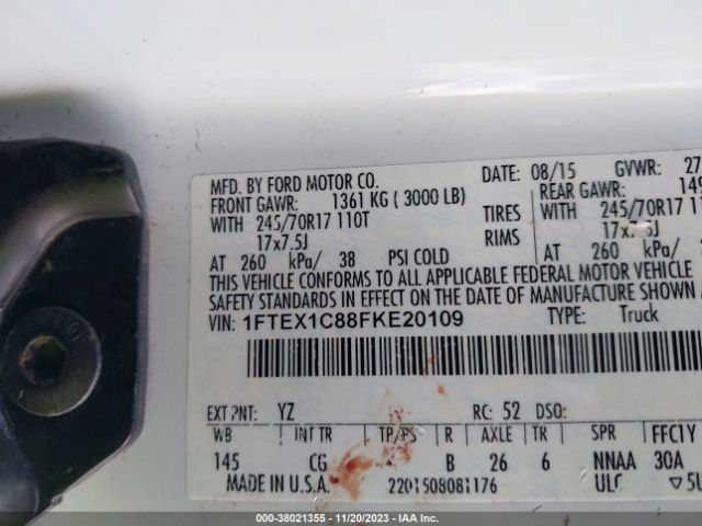 1FTEX1C88FKE20109 Ford F-150 Xl