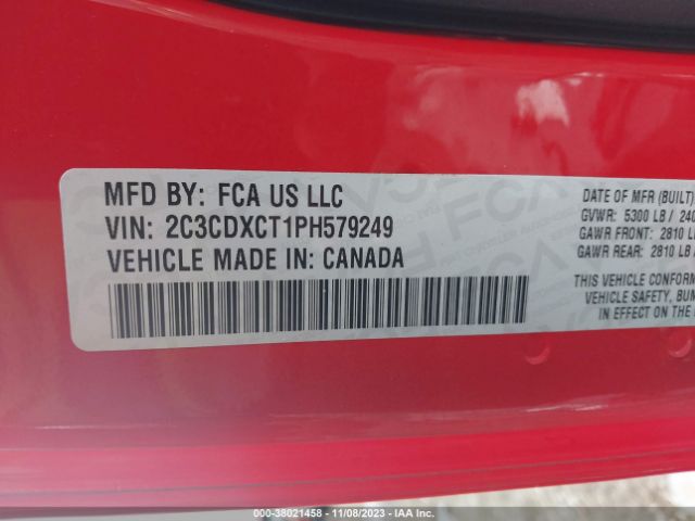 2C3CDXCT1PH579249 Dodge CHARGER R/T
