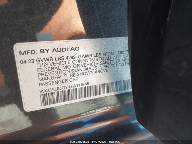 WAUAUDGY1PA111945 Audi A3 Premium 40 Tfsi Front-wheel Drive S Tronic