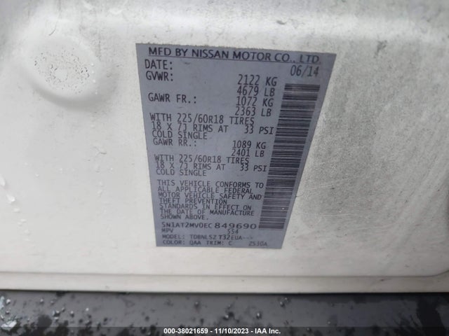 Nissan Rogue Sl 2014 5N1AT2MV0EC849690 Image 9