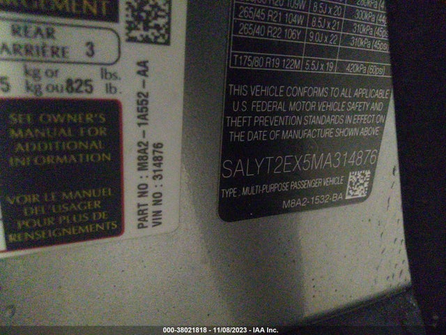 Land Rover Range Rover Velar P250 R-dynamic S 2021 SALYT2EX5MA314876 Image 9