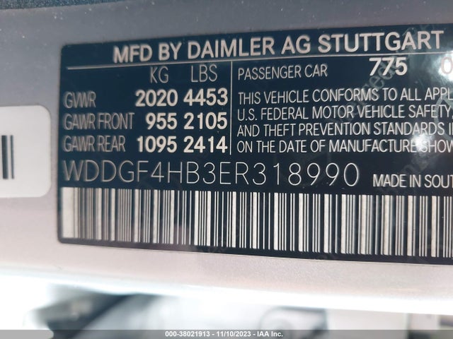 WDDGF4HB3ER318990 Mercedes-Benz C 250 Luxury/sport