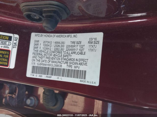 5J6RM4H56GL058538 Honda CR-V EX