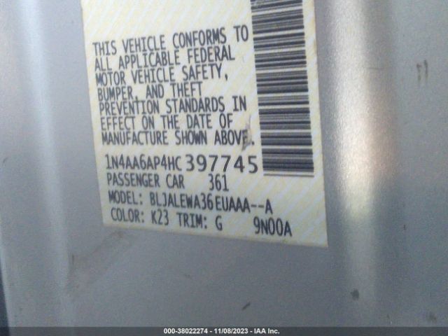 1N4AA6AP4HC397745 Nissan Maxima 3.5 Sl