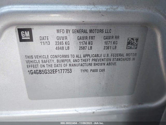 1G4GB5G32EF177753 Buick Lacrosse Leather