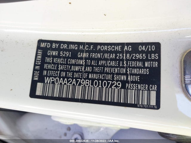 2011 PORSCHE PANAMERA WP0AA2A79BL010729 Photo 8