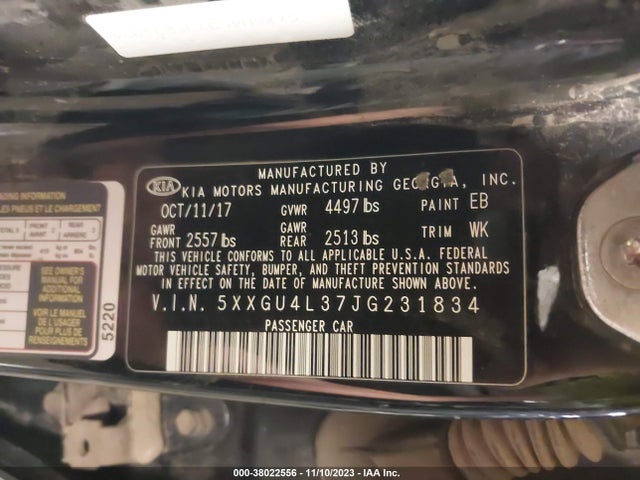 KIA OPTIMA EX 2018 5XXGU4L37JG231834 Image 9