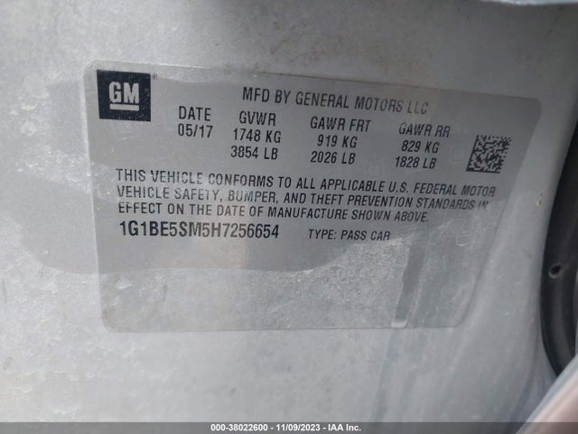 Chevrolet Cruze Lt Auto 2017 1G1BE5SM5H7256654 Image 9