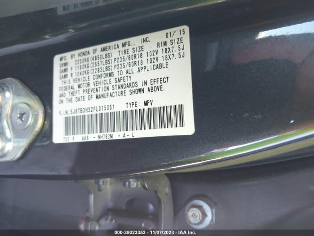 Acura RDX 2015 5J8TB3H32FL015051 Image 9