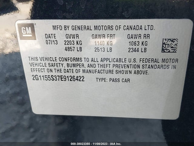 Chevrolet IMPALA 2LZ 2014 2G1155S37E9126422 Image 9