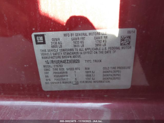 1GTR1UEH4EZ369828 GMC Sierra 1500 Sle