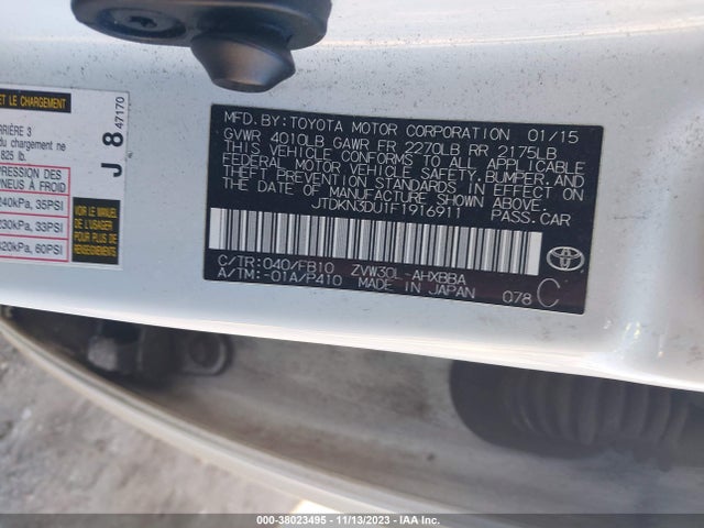 Toyota Prius One 2015 JTDKN3DU1F1916911 Image 9