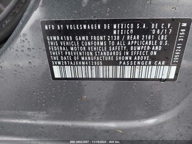 3VW2B7AJ7HM406298 Volkswagen Jetta 1.4t S