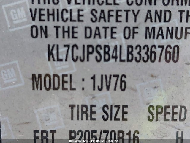 Chevrolet Trax Awd Lt 2020 KL7CJPSB4LB336760 Image 9