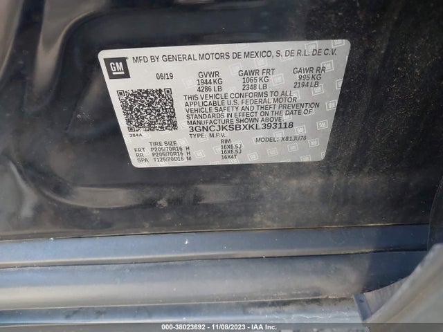 Chevrolet TRAX LS 2019 3GNCJKSBXKL393118 Image 9