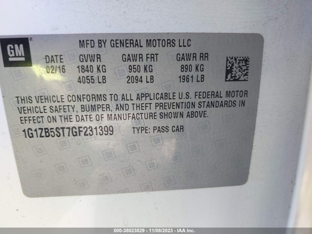 Chevrolet MALIBU LS 2016 1G1ZB5ST7GF231399 Image 9