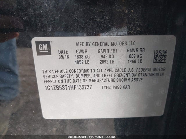 Chevrolet MALIBU LS 2017 1G1ZB5ST1HF135737 Image 9