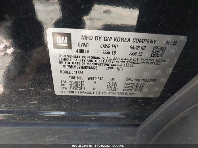 Chevrolet Trailblazer Fwd Ls 2021 KL79MMS21MB016426 Image 9