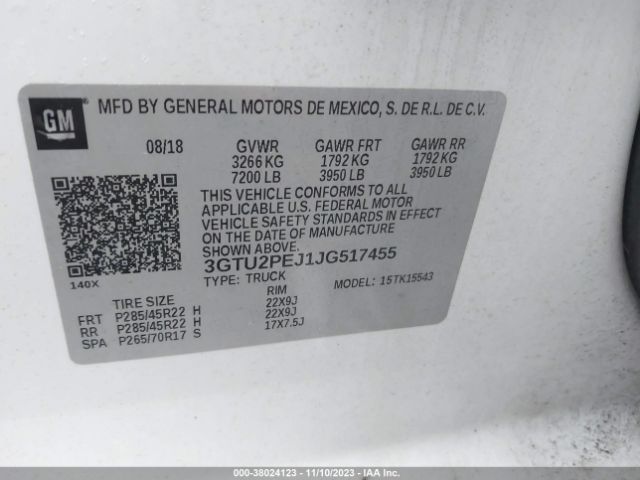 3GTU2PEJ1JG517455 GMC Sierra 1500 Denali