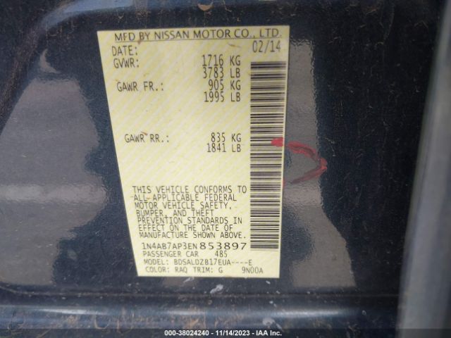 1N4AB7AP3EN853897 Nissan Sentra Fe+ S/fe+ Sv/s/sl/sr/sv